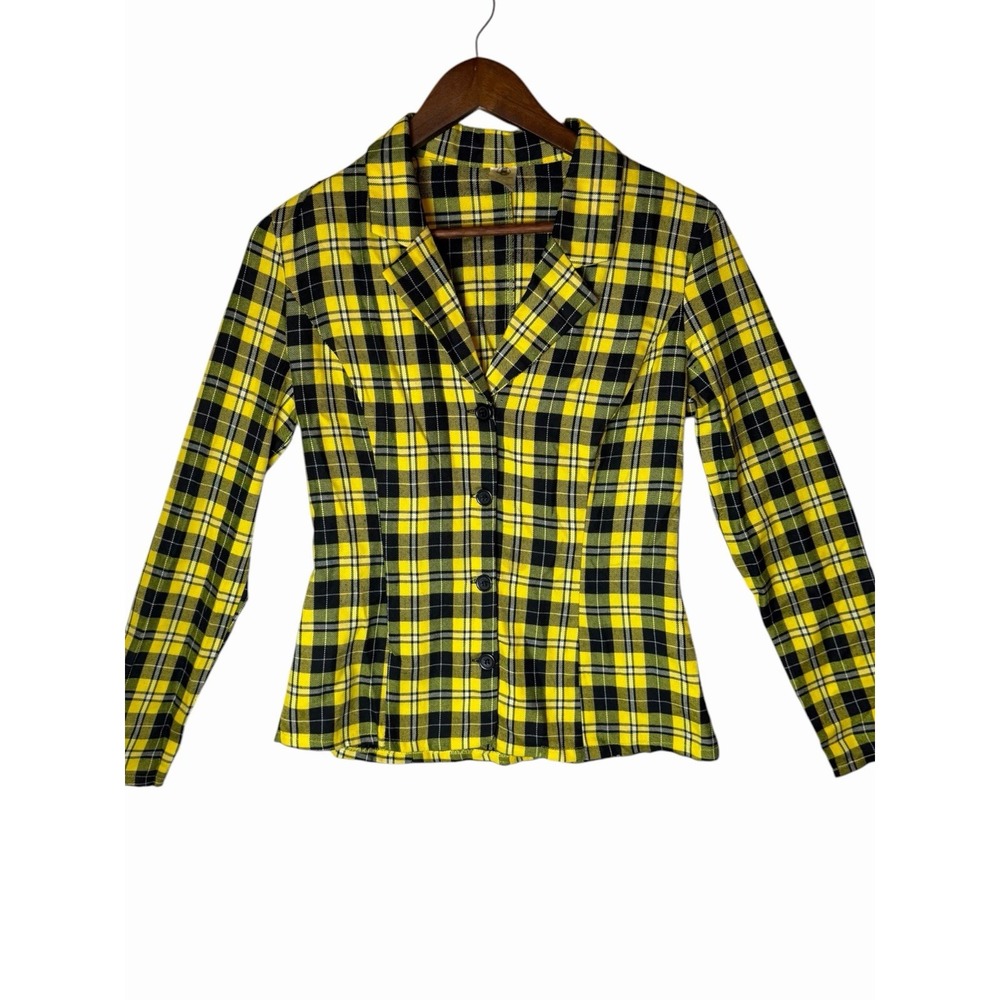 Clueless Cher Horowitz Costume Yellow Plaid Jacket Only Adult Size Small